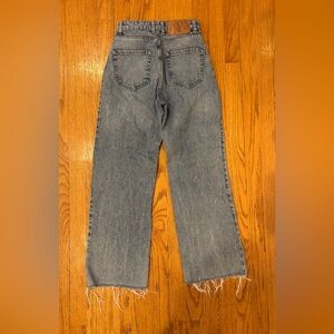Zara wide leg button fly cropped Jean size 0